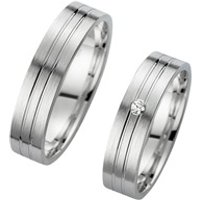 🦚 Eheringe Weißgold mit Diamant Breite 5 mm 🦚 Eheringe Weißgold mit Diamant Breite 5 mm