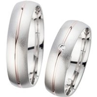 🦚 Eheringe Rot- und Weißgold mit Diamant Breite 5,5 mm 🦚 Eheringe Rot- und Weißgold mit Diamant Breite 5,5 mm
