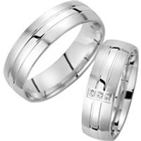 🦚 Eheringe Weißgold mit Diamanten Breite 6 mm 🦚 Eheringe Weißgold mit Diamanten Breite 6 mm