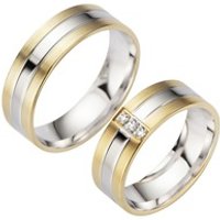 🦚 Eheringe Gelb- und Weißgold mit Diamanten Breite 6,5 mm 🦚 Eheringe Gelb- und Weißgold mit Diamanten Breite 6,5 mm