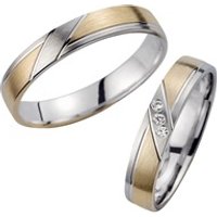 🦚 Eheringe Gelb- und Weißgold mit Brillanten Breite 4 mm 🦚 Eheringe Gelb- und Weißgold mit Brillanten Breite 4 mm