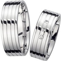 🦚 Eheringe Weißgold mit Diamanten Breite 7 mm 🦚 Eheringe Weißgold mit Diamanten Breite 7 mm