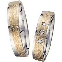 🦚 Eheringe Gelb- und Weißgold mit Diamanten Breite 4,5 mm 🦚 Eheringe Gelb- und Weißgold mit Diamanten Breite 4,5 mm
