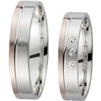 🦚 Eheringe Rot- und Weißgold mit Diamanten Breite 4,5 mm 🦚 Eheringe Rot- und Weißgold mit Diamanten Breite 4,5 mm