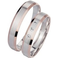 🦚 Eheringe Rot- und Weißgold mit Brillanten Breite 4 mm 🦚 Eheringe Rot- und Weißgold mit Brillanten Breite 4 mm