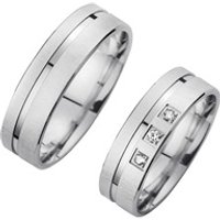 🦚 Eheringe Weißgold mit Diamanten Breite 6 mm 🦚 Eheringe Weißgold mit Diamanten Breite 6 mm