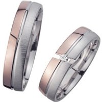 🦚 Eheringe Rot- und Weißgold mit Diamant Breite 5 mm 🦚 Eheringe Rot- und Weißgold mit Diamant Breite 5 mm