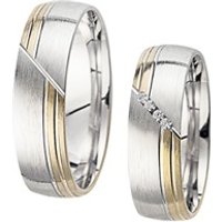 🦚 Eheringe Gelb- und Weißgold mit Diamanten Breite 6 mm 🦚 Eheringe Gelb- und Weißgold mit Diamanten Breite 6 mm