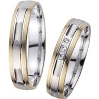 🦚 Eheringe Gelb- und Weißgold mit Diamanten Breite 4,5 mm 🦚 Eheringe Gelb- und Weißgold mit Diamanten Breite 4,5 mm