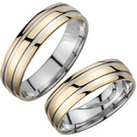 🦚 Eheringe Gelb- und Weißgold Breite 5,5 mm 🦚 Eheringe Gelb- und Weißgold Breite 5,5 mm