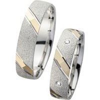 🦚 Eheringe Gelb- und Weißgold mit Diamanten Breite 5 mm 🦚 Eheringe Gelb- und Weißgold mit Diamanten Breite 5 mm