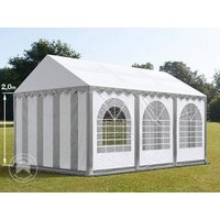 TOOLPORT 4x6m Partyzelt, PVC-Plane, grau-weiß, mit Bodenrahmen – (5369) TOOLPORT 4x6m Partyzelt, PVC-Plane, grau-weiß, mit Bodenrahmen – (5369)