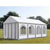 TOOLPORT 4x8m Partyzelt, PVC-Plane, grau-weiß, mit Bodenrahmen – (5370) TOOLPORT 4x8m Partyzelt, PVC-Plane, grau-weiß, mit Bodenrahmen – (5370)