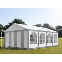 TOOLPORT 5x8m Partyzelt, PVC-Plane, grau-weiß, mit Bodenrahmen – (5371) TOOLPORT 5x8m Partyzelt, PVC-Plane, grau-weiß, mit Bodenrahmen – (5371)