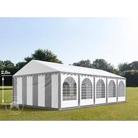 TOOLPORT 5x10m Partyzelt, PVC-Plane, grau-weiß, mit Bodenrahmen – (5372) TOOLPORT 5x10m Partyzelt, PVC-Plane, grau-weiß, mit Bodenrahmen – (5372)