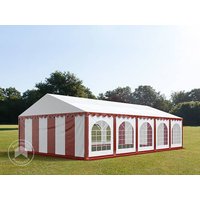 TOOLPORT 5x10m Partyzelt, PVC-Plane, rot-weiß, mit Bodenrahmen – (7173) TOOLPORT 5x10m Partyzelt, PVC-Plane, rot-weiß, mit Bodenrahmen – (7173)
