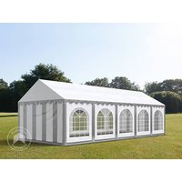 TOOLPORT 4x10m Partyzelt, PVC-Plane, grau-weiß, mit Bodenrahmen – (7197) TOOLPORT 4x10m Partyzelt, PVC-Plane, grau-weiß, mit Bodenrahmen – (7197)