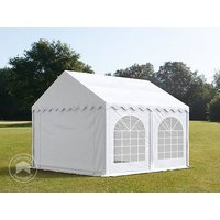 TOOLPORT 4x4m Partyzelt, PVC-Plane, weiß, mit Bodenrahmen – (7222) TOOLPORT 4x4m Partyzelt, PVC-Plane, weiß, mit Bodenrahmen – (7222)