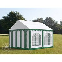 TOOLPORT 3x4m Partyzelt, PVC-Plane, grün-weiß, mit Bodenrahmen – (7249) TOOLPORT 3x4m Partyzelt, PVC-Plane, grün-weiß, mit Bodenrahmen – (7249)