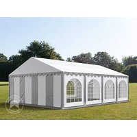 TOOLPORT 5x8m Partyzelt, PVC-Plane, grau-weiß, mit Bodenrahmen – (7324) TOOLPORT 5x8m Partyzelt, PVC-Plane, grau-weiß, mit Bodenrahmen – (7324)