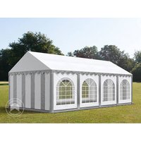 TOOLPORT 4x8m Partyzelt, PVC-Plane, grau-weiß, mit Bodenrahmen – (7337) TOOLPORT 4x8m Partyzelt, PVC-Plane, grau-weiß, mit Bodenrahmen – (7337)