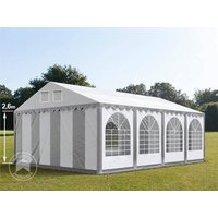 TOOLPORT 6x8m Partyzelt, PVC-Plane, grau-weiß, mit Bodenrahmen – (7696BL) TOOLPORT 6x8m Partyzelt, PVC-Plane, grau-weiß, mit Bodenrahmen – (7696BL)