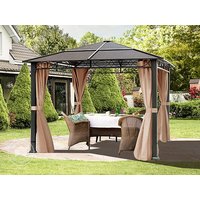 TOOLPORT 3×3 m Hardtop Gartenpavillon, inkl. 4 Seitenteile, cappuccino – (300117) TOOLPORT 3×3 m Hardtop Gartenpavillon, inkl. 4 Seitenteile, cappuccino – (300117)