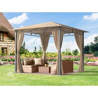 TOOLPORT 3×3 m Softtop Gartenpavillon, inkl. 4 Seitenteile, cappuccino – (300115) TOOLPORT 3×3 m Softtop Gartenpavillon, inkl. 4 Seitenteile, cappuccino – (300115)