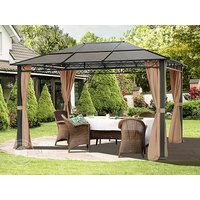 TOOLPORT 3×4 m Hardtop Gartenpavillon, inkl. 4 Seitenteile, cappuccino – (300118) TOOLPORT 3×4 m Hardtop Gartenpavillon, inkl. 4 Seitenteile, cappuccino – (300118)