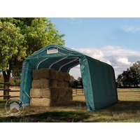 TOOLPORT 3,3×4,8m Weideunterstand, PRIMEtex-Plane, dunkelgrün, Betonbefestigung – (99538) TOOLPORT 3,3×4,8m Weideunterstand, PRIMEtex-Plane, dunkelgrün, Betonbefestigung – (99538)