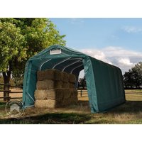 TOOLPORT 3,3x6m Weideunterstand, PVC-Plane, dunkelgrün, Betonbefestigung – (99552) TOOLPORT 3,3x6m Weideunterstand, PVC-Plane, dunkelgrün, Betonbefestigung – (99552)