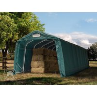 TOOLPORT 3,3×9,6m Weideunterstand, PVC-Plane, dunkelgrün, Betonbefestigung – (99550) TOOLPORT 3,3×9,6m Weideunterstand, PVC-Plane, dunkelgrün, Betonbefestigung – (99550)