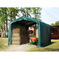 TOOLPORT 4x4m Weideunterstand, PVC-Plane, dunkelgrün, Betonbefestigung – (49909) TOOLPORT 4x4m Weideunterstand, PVC-Plane, dunkelgrün, Betonbefestigung – (49909)