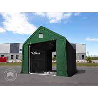 TOOLPORT 4x8m Zelthalle, PRIMEtex-Plane, dunkelgrün, mit Statik (Erduntergrund) – (48665) TOOLPORT 4x8m Zelthalle, PRIMEtex-Plane, dunkelgrün, mit Statik (Erduntergrund) – (48665)