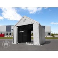 TOOLPORT 4x8m Zelthalle, PRIMEtex-Plane, grau, mit Statik (Erduntergrund) – (48666) TOOLPORT 4x8m Zelthalle, PRIMEtex-Plane, grau, mit Statik (Erduntergrund) – (48666)