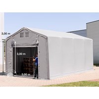 TOOLPORT 4x8m Zelthalle, PVC-Plane, grau, ohne Statik – (79871) TOOLPORT 4x8m Zelthalle, PVC-Plane, grau, ohne Statik – (79871)