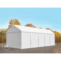 TOOLPORT 4×10 m Lagerzelt, PVC-Plane, weiß, mit Bodenrahmen, mit Statik (Betonuntergrund) – (57679) TOOLPORT 4×10 m Lagerzelt, PVC-Plane, weiß, mit Bodenrahmen, mit Statik (Betonuntergrund) – (57679)