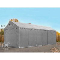 TOOLPORT 4×12 m Lagerzelt, PVC-Plane, grau, mit Bodenrahmen, mit Statik (Erduntergrund) – (537630) TOOLPORT 4×12 m Lagerzelt, PVC-Plane, grau, mit Bodenrahmen, mit Statik (Erduntergrund) – (537630)