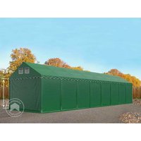 TOOLPORT 4×20 m Lagerzelt, PVC-Plane, dunkelgrün, mit Bodenrahmen, mit Statik (Erduntergrund) – (527631) TOOLPORT 4×20 m Lagerzelt, PVC-Plane, dunkelgrün, mit Bodenrahmen, mit Statik (Erduntergrund) – (527631)