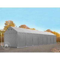 TOOLPORT 4×24 m Lagerzelt, PVC-Plane, grau, mit Bodenrahmen, mit Statik (Betonuntergrund) – (49847) TOOLPORT 4×24 m Lagerzelt, PVC-Plane, grau, mit Bodenrahmen, mit Statik (Betonuntergrund) – (49847)