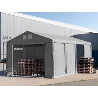 TOOLPORT 5×8 m Lagerzelt, PVC-Plane, grau, mit Bodenrahmen, mit Statik (Betonuntergrund) – (94015) TOOLPORT 5×8 m Lagerzelt, PVC-Plane, grau, mit Bodenrahmen, mit Statik (Betonuntergrund) – (94015)