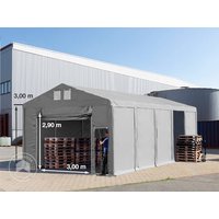 TOOLPORT 5×10 m Lagerzelt, PVC-Plane, grau, mit Bodenrahmen, mit Statik (Betonuntergrund) – (94019) TOOLPORT 5×10 m Lagerzelt, PVC-Plane, grau, mit Bodenrahmen, mit Statik (Betonuntergrund) – (94019)