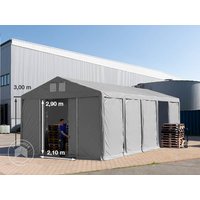 TOOLPORT 5×10 m Lagerzelt, PVC-Plane, grau, mit Bodenrahmen, ohne Statik – (79806) TOOLPORT 5×10 m Lagerzelt, PVC-Plane, grau, mit Bodenrahmen, ohne Statik – (79806)