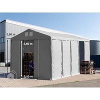 TOOLPORT 5×10 m Lagerzelt, PVC-Plane, grau, mit Bodenrahmen, ohne Statik – (79809) TOOLPORT 5×10 m Lagerzelt, PVC-Plane, grau, mit Bodenrahmen, ohne Statik – (79809)