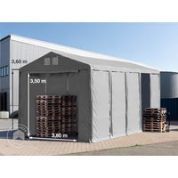 TOOLPORT 5×10 m Lagerzelt, PVC-Plane, grau, mit Bodenrahmen, ohne Statik – (79807) TOOLPORT 5×10 m Lagerzelt, PVC-Plane, grau, mit Bodenrahmen, ohne Statik – (79807)