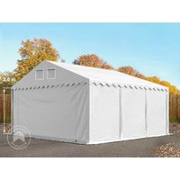 TOOLPORT 6×6 m Lagerzelt, PVC-Plane, weiß, mit Bodenrahmen, mit Statik (Betonuntergrund) – (57715) TOOLPORT 6×6 m Lagerzelt, PVC-Plane, weiß, mit Bodenrahmen, mit Statik (Betonuntergrund) – (57715)