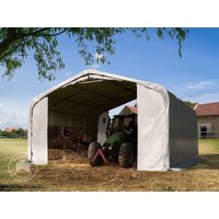 TOOLPORT 6x6m Weideunterstand, PVC-Plane, grau, Betonbefestigung – (6678173) TOOLPORT 6x6m Weideunterstand, PVC-Plane, grau, Betonbefestigung – (6678173)