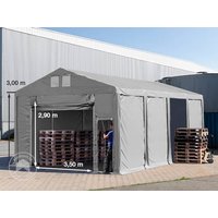 TOOLPORT 6×8 m Lagerzelt, PVC-Plane, grau, mit Bodenrahmen, mit Statik (Betonuntergrund) – (94028) TOOLPORT 6×8 m Lagerzelt, PVC-Plane, grau, mit Bodenrahmen, mit Statik (Betonuntergrund) – (94028)