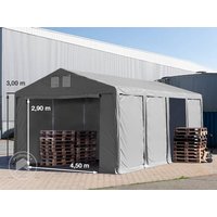 TOOLPORT 6×8 m Lagerzelt, PVC-Plane, grau, mit Bodenrahmen, mit Statik (Betonuntergrund) – (94027) TOOLPORT 6×8 m Lagerzelt, PVC-Plane, grau, mit Bodenrahmen, mit Statik (Betonuntergrund) – (94027)