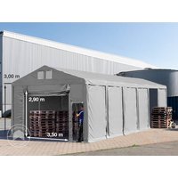 TOOLPORT 6×12 m Lagerzelt, PVC-Plane, grau, mit Bodenrahmen, ohne Statik – (79817) TOOLPORT 6×12 m Lagerzelt, PVC-Plane, grau, mit Bodenrahmen, ohne Statik – (79817)